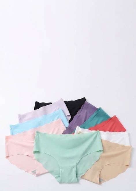 Fan of women's cotton panties in pastel pink, mint, blue, purple and beige