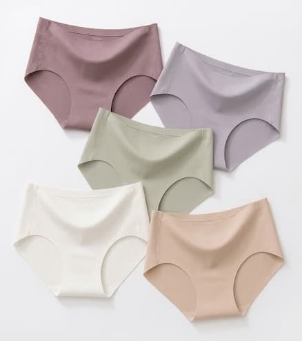 Seamless women's briefs in mauve, lilac, sage, cream and beige