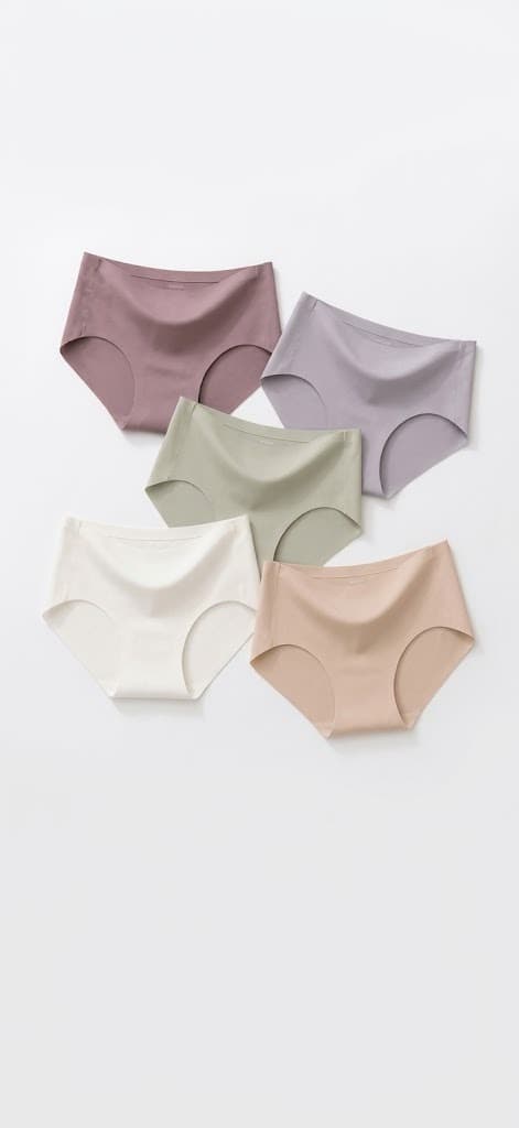 Seamless women's briefs in mauve, lilac, sage, cream and beige