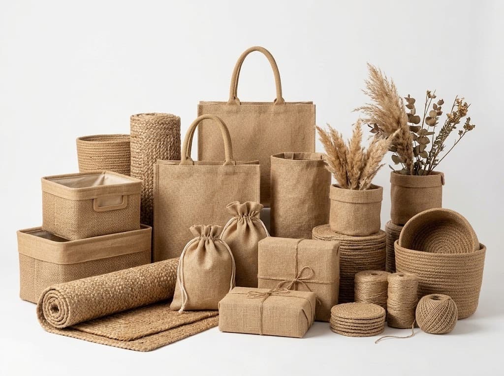 Jute baskets, bags, storage boxes, mats and gift boxes collection