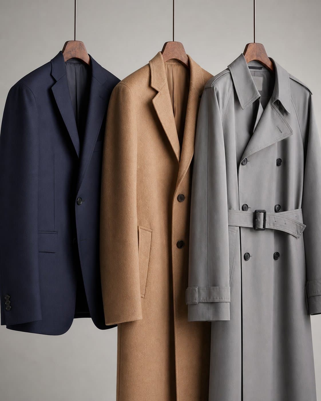 Outerwear collection including coats, jackets and tailored garments